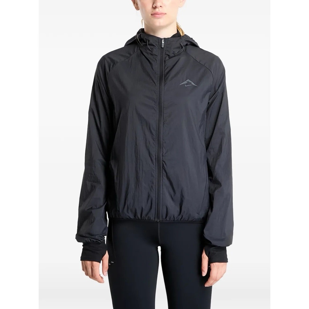 NWT Women Size XS X-Small Nike Trail Repel Running Wind Jacket Hooded Black $120